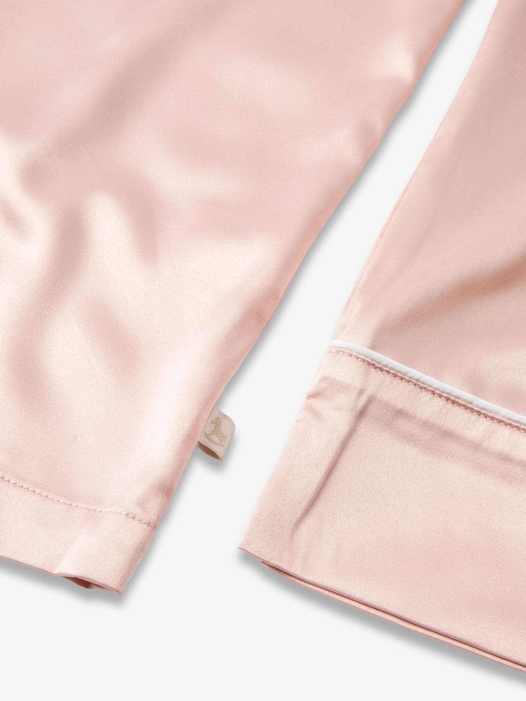 Roze - The Little Tailor Satijnen Pyjama met Knoopsluiting voor Kerstmis