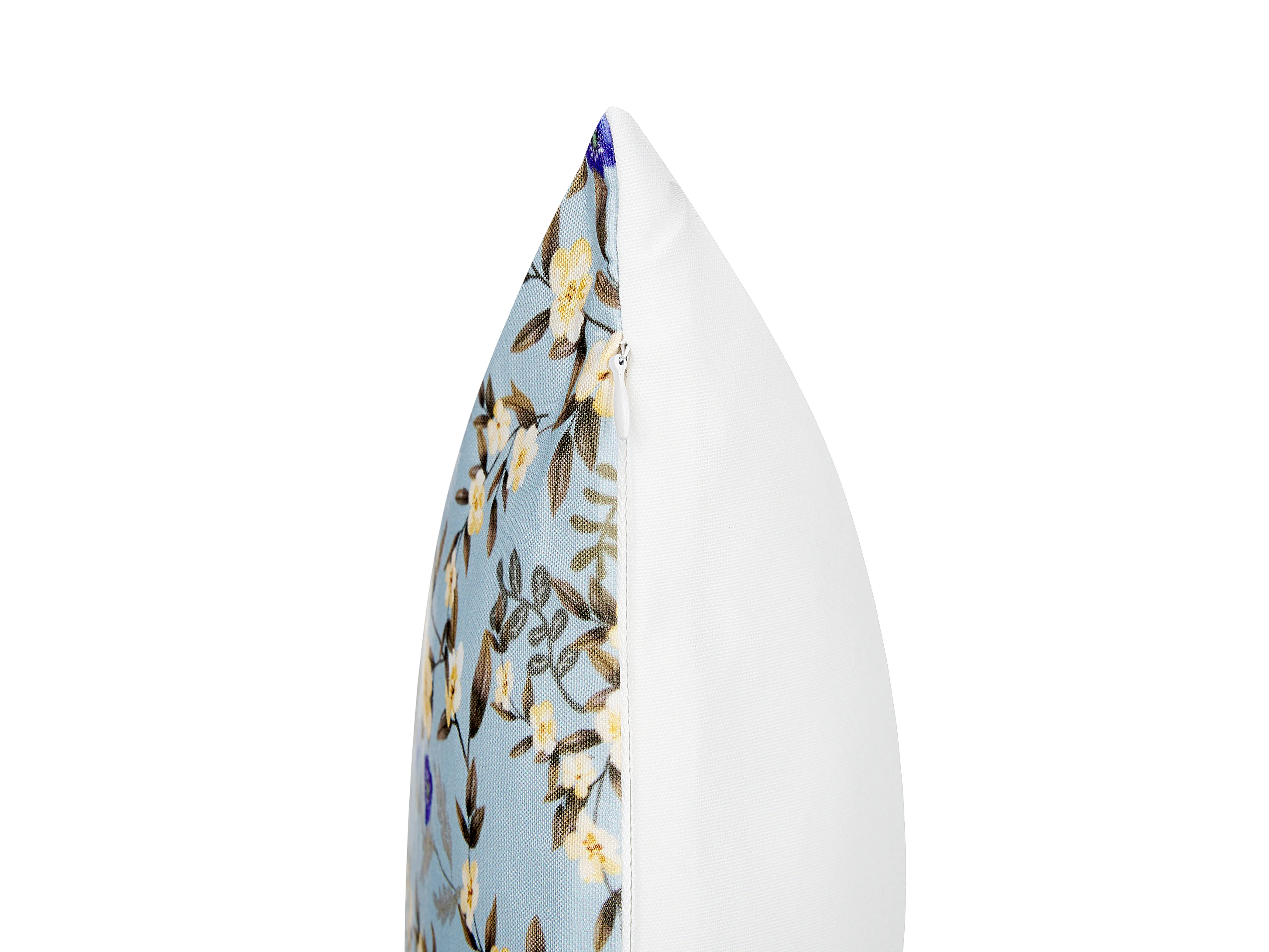 Set van 2 tuinkussens VALLORIA bloempatroon 40 x 60 cm Blauw