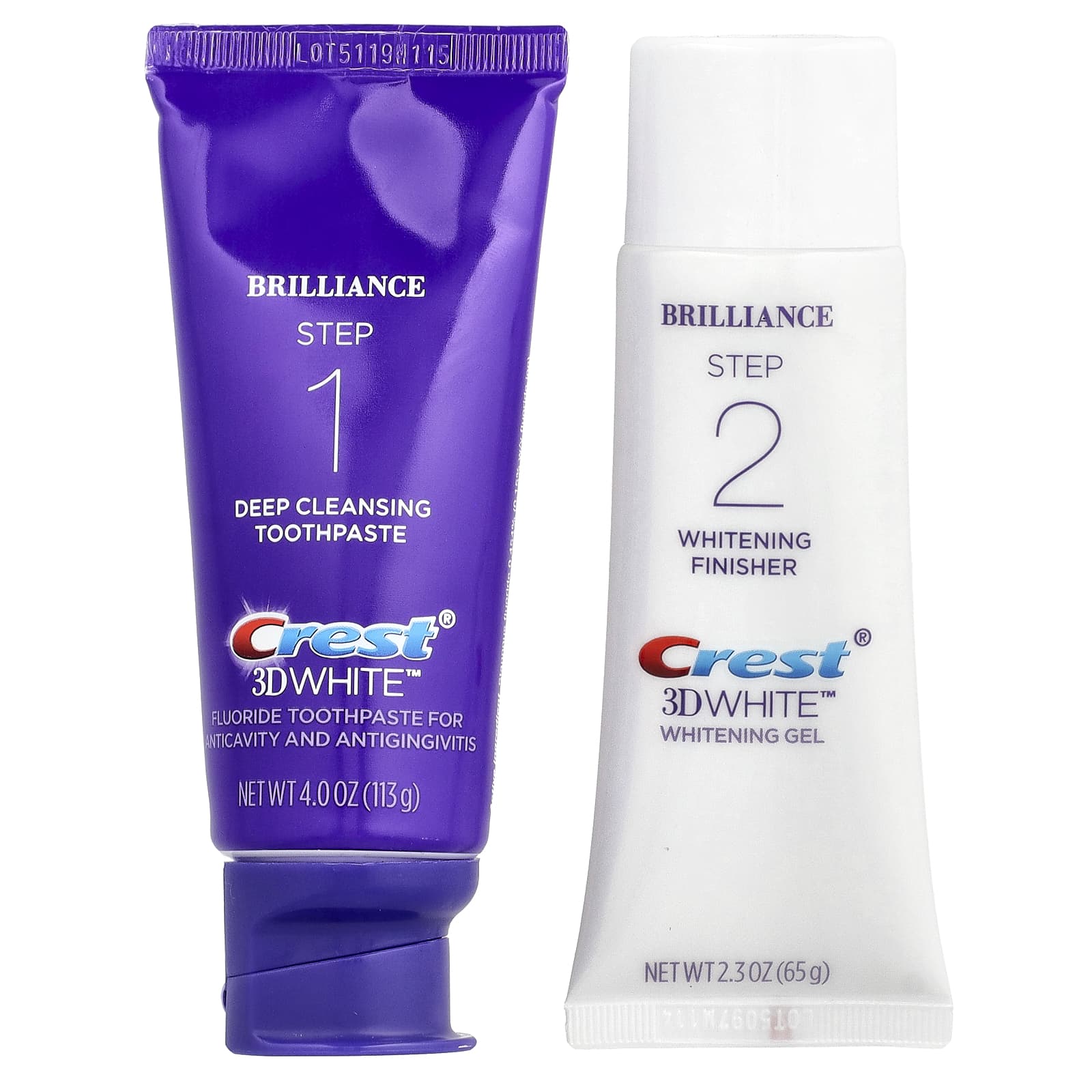 Crest, 3D White™, dagelijkse whitening 2-stappenbehandeling, 1 set