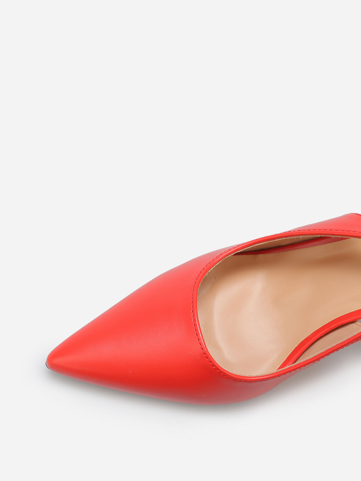 Escarpins slingback à talon bobine- Rouge