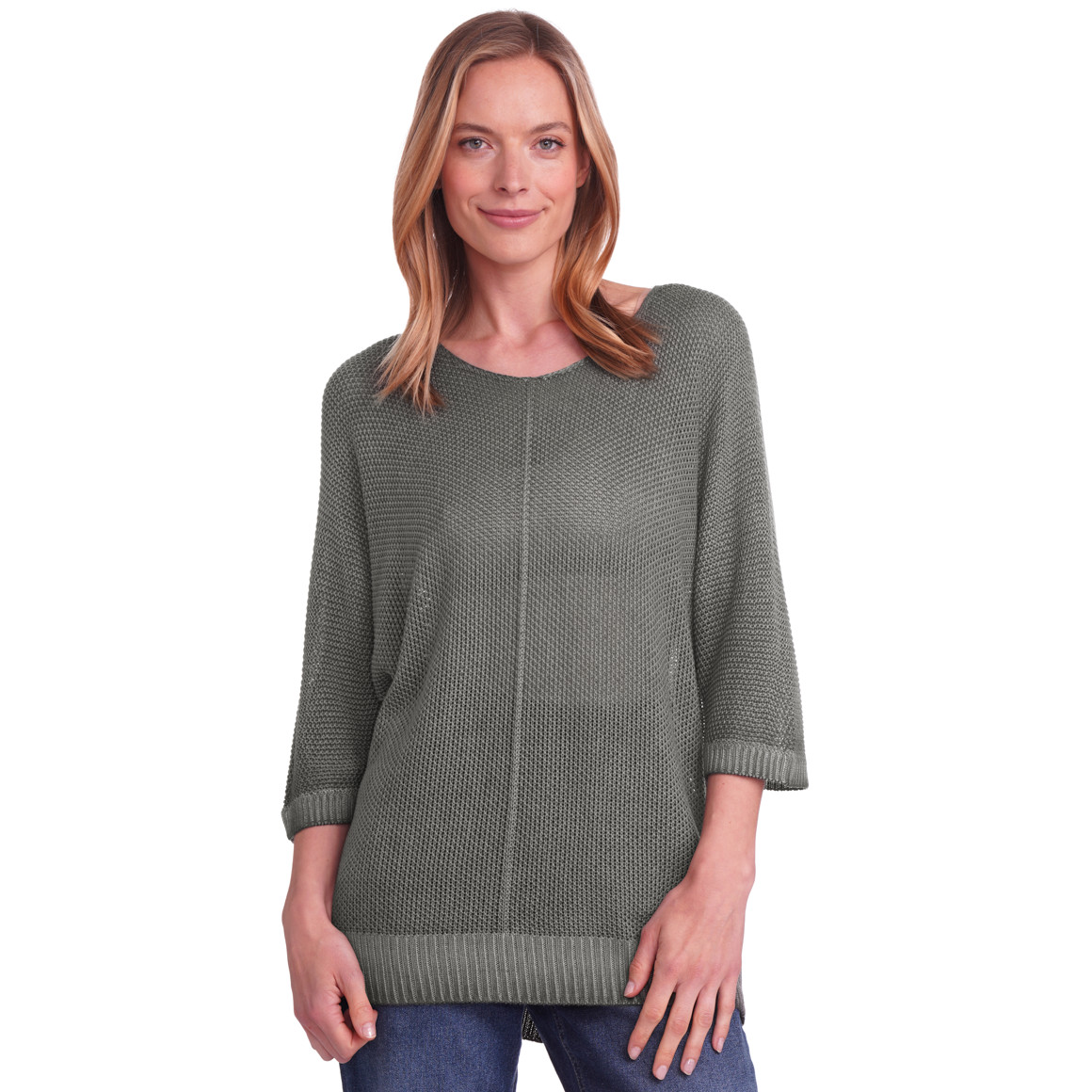 Gina Benotti Damen Strickpullover mit Rippenbündchen dunkelgrau