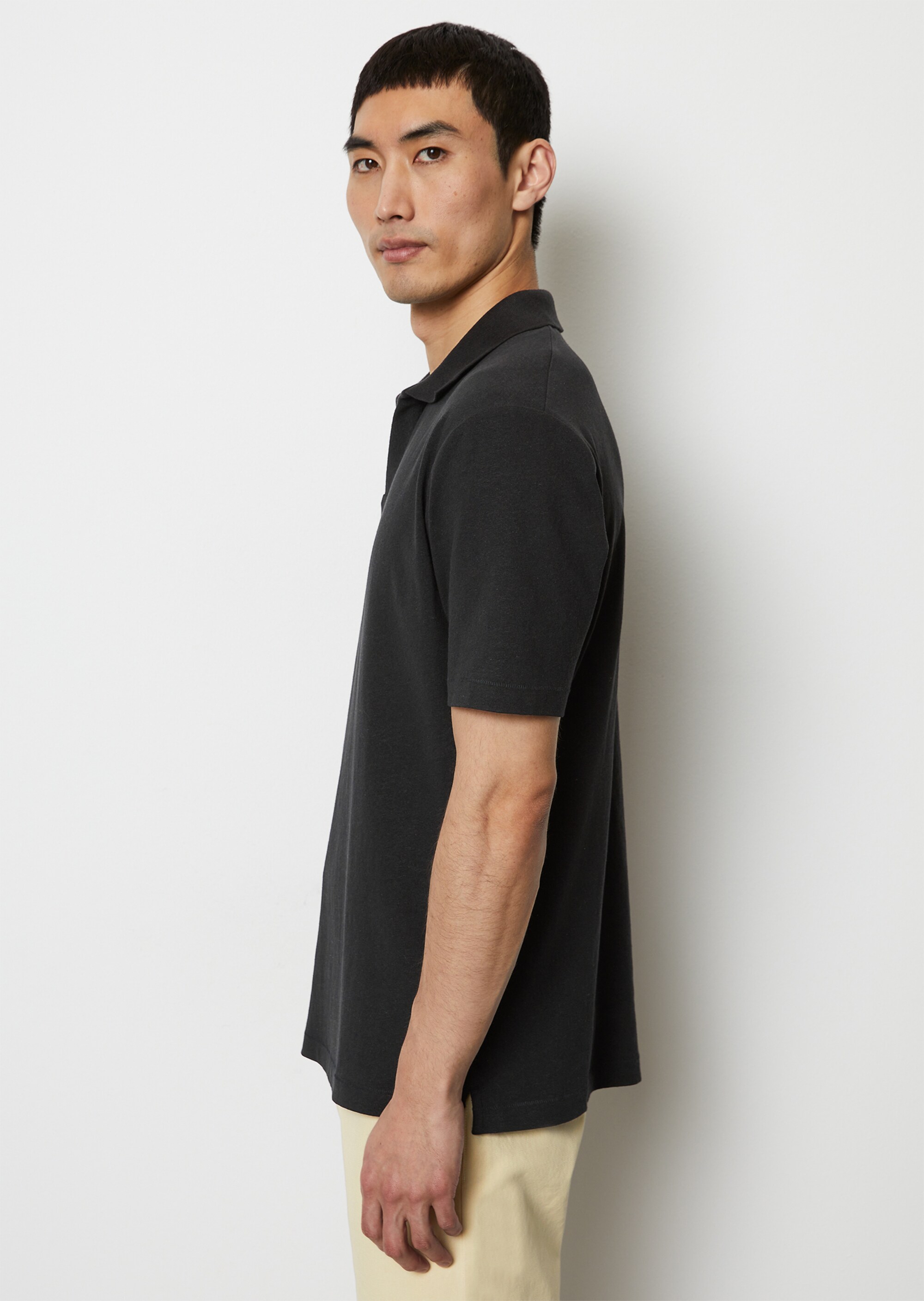 Poloshirt Jersey regular aus Bio-Baumwolle und Leinen