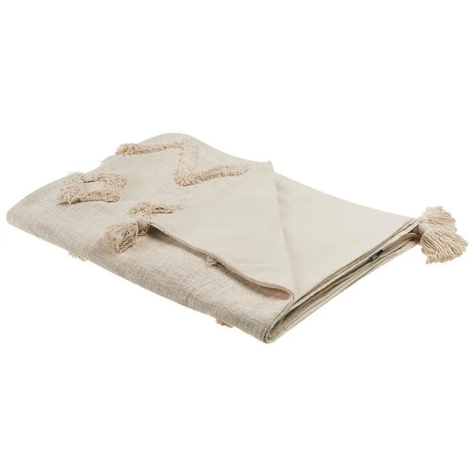 GUNA - Plaid - Beige - 130 x 180 cm - Katoen