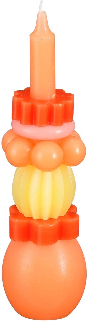 Mica Decorations dinerkaars oranje / geel 8 uur D 7 H 26 cm