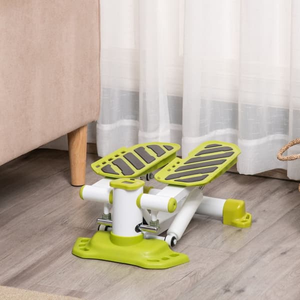 Mini stepper for hjemmet, sklisikker opp-ned stepper med LCD-skjerm, stepper hjemmetrener med to store pedaler, stål, gul