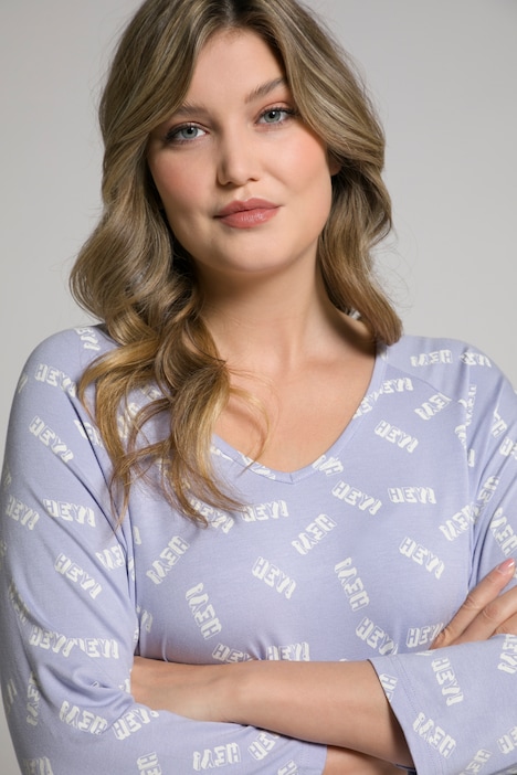 Shirt, HEY, A-Linie, Volant, V-Ausschnitt, 3/4-Arm