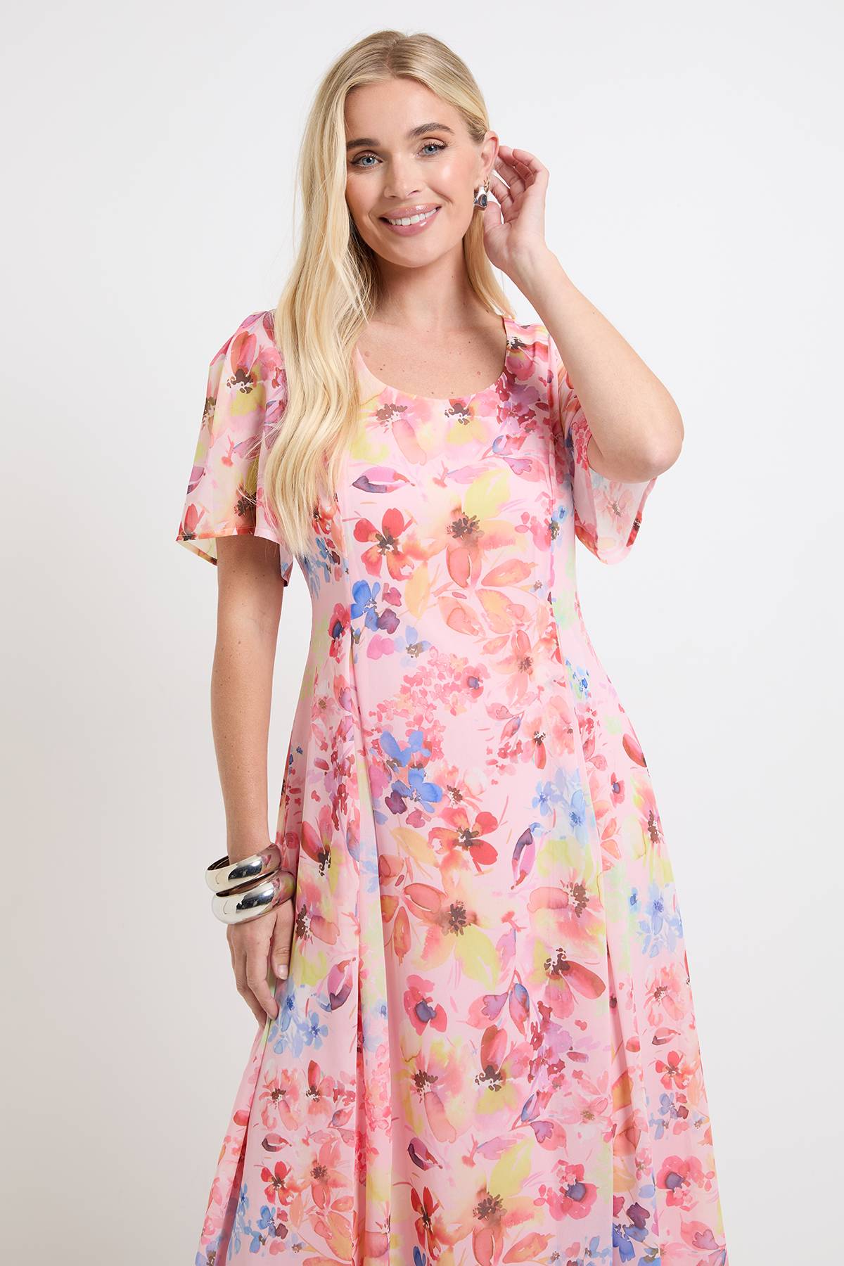 Wallis Robe Midi En Mousseline À Imprimé Fleuri Petite