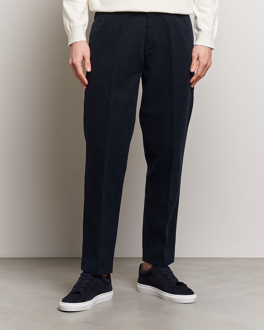 A Day's March Miller Cotton Lyocell Trousers Navy