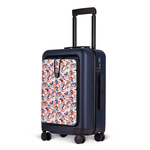 Valise rigide 4 roues CDG Pochette Hoi An bleu marine