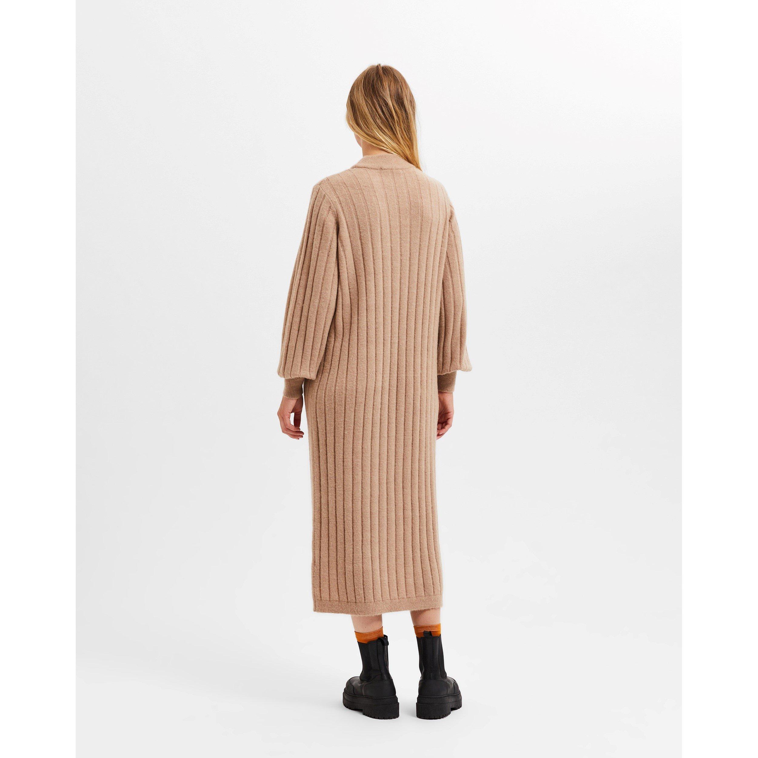 Selected Femme Curved Ribbed Knitted Dress