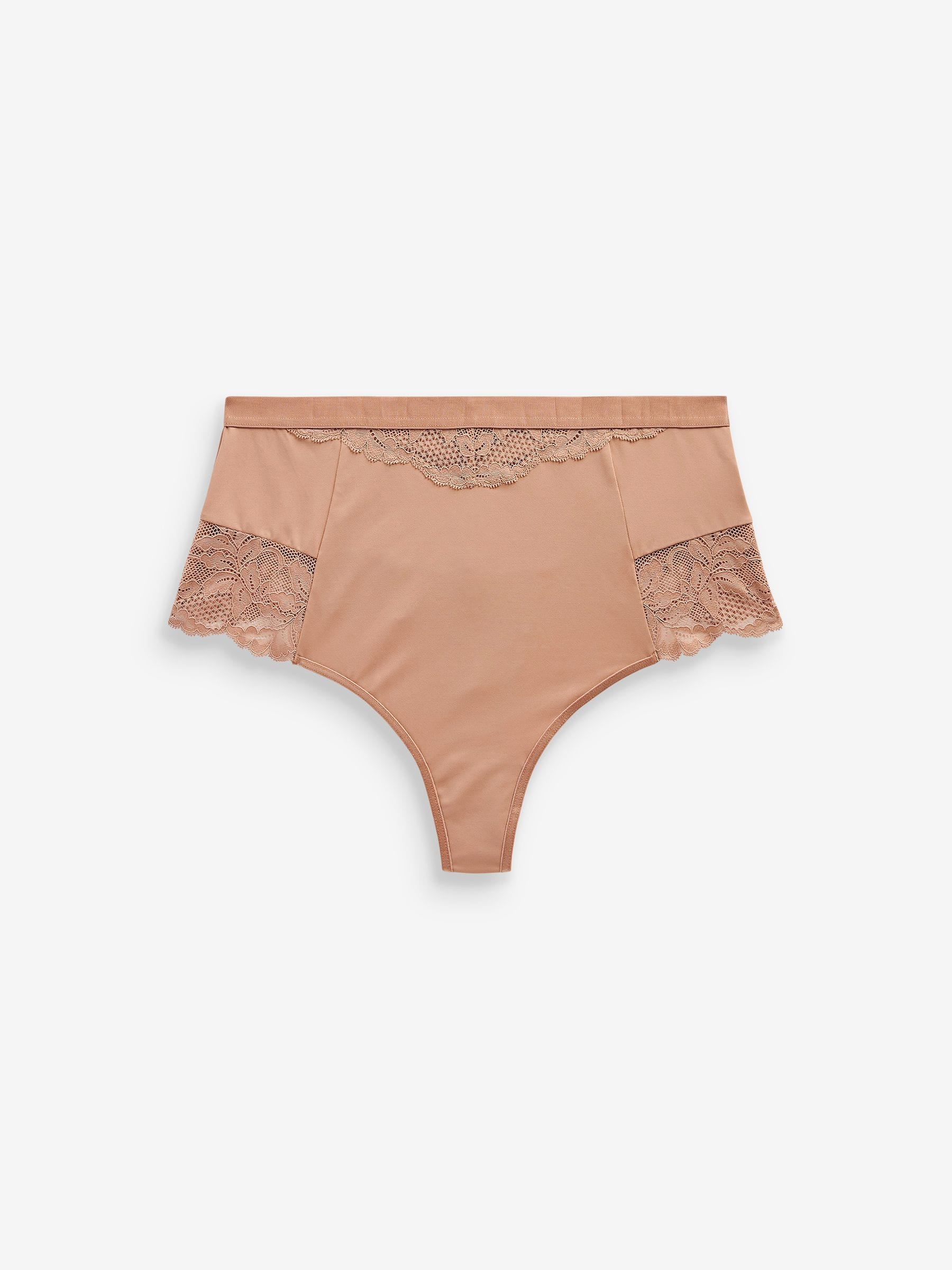 Zwart/praline huidskleur - 2 Strings met licht buikcorrigerende hoge taille