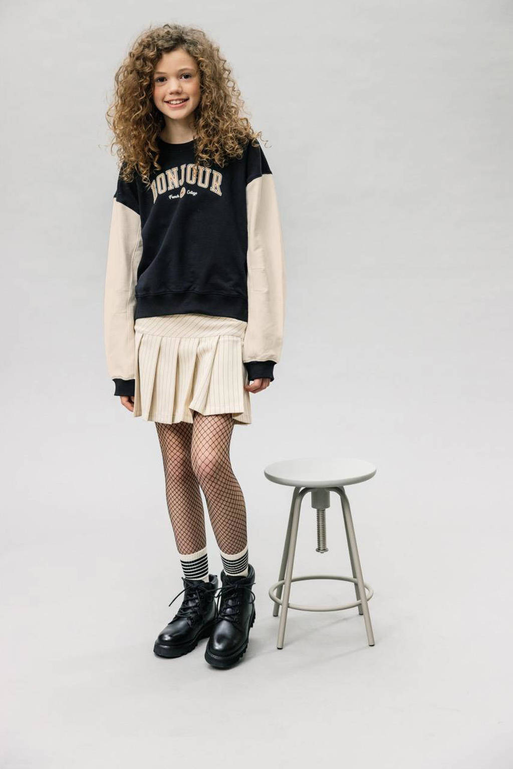 LOOXS gestreepte rok beige