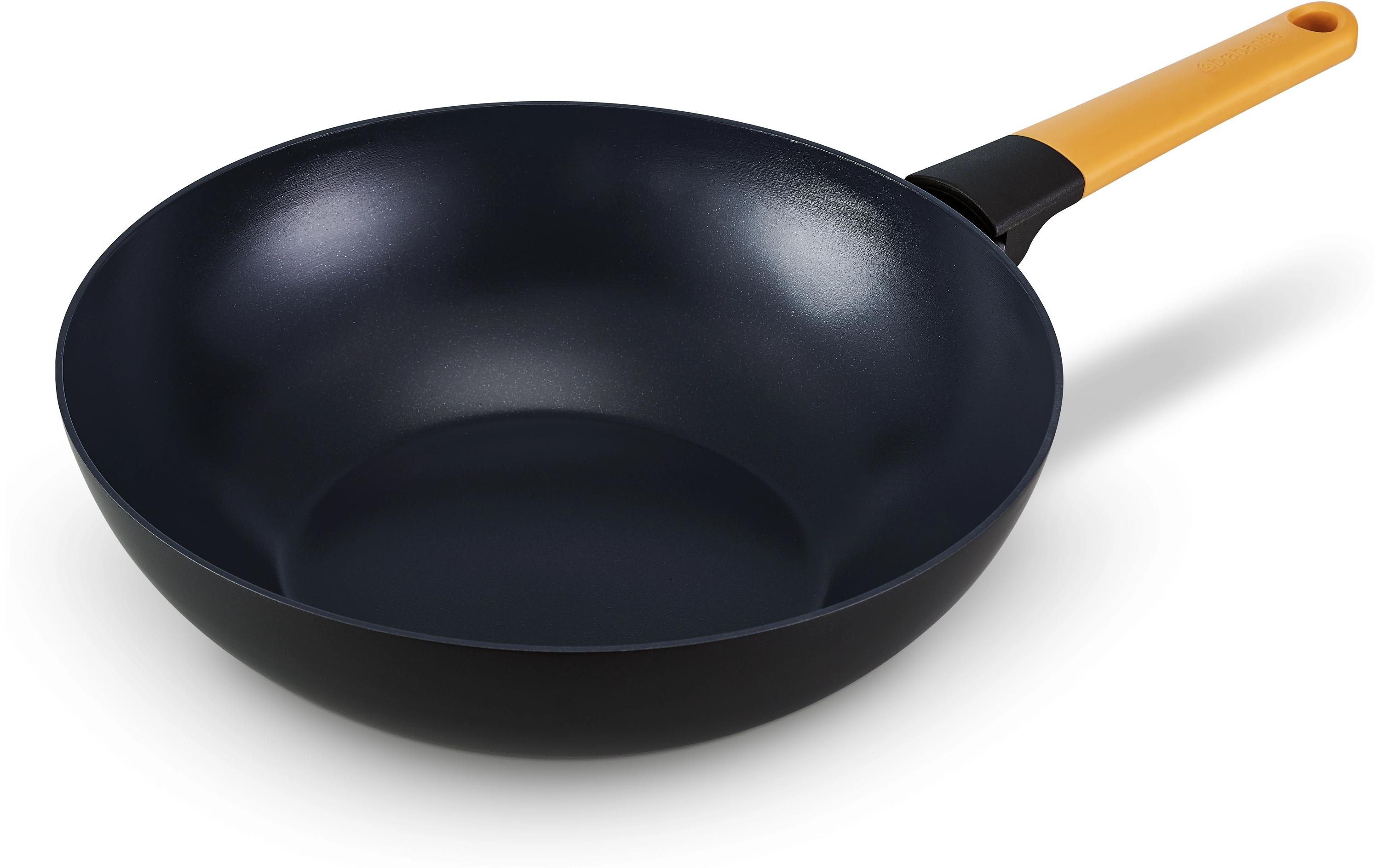 Wok Tasty+ 30 cm, Schwarz/ Honey YellowWok-Pfanne mit Antihaftbeschichtung