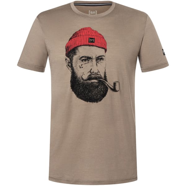 T-shirt randonnée SUPER.NATURAL M SAILOR TEE BRINDLE/JET BLACK/HIGH RISK RED