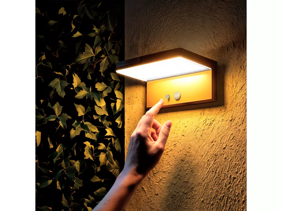 Applique Murale Extérieure Solaire LED Aluminium Bran Noir