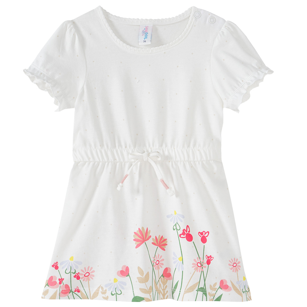 Topomini Baby Kleid und Leggings im Set weiss / dunkelgrau