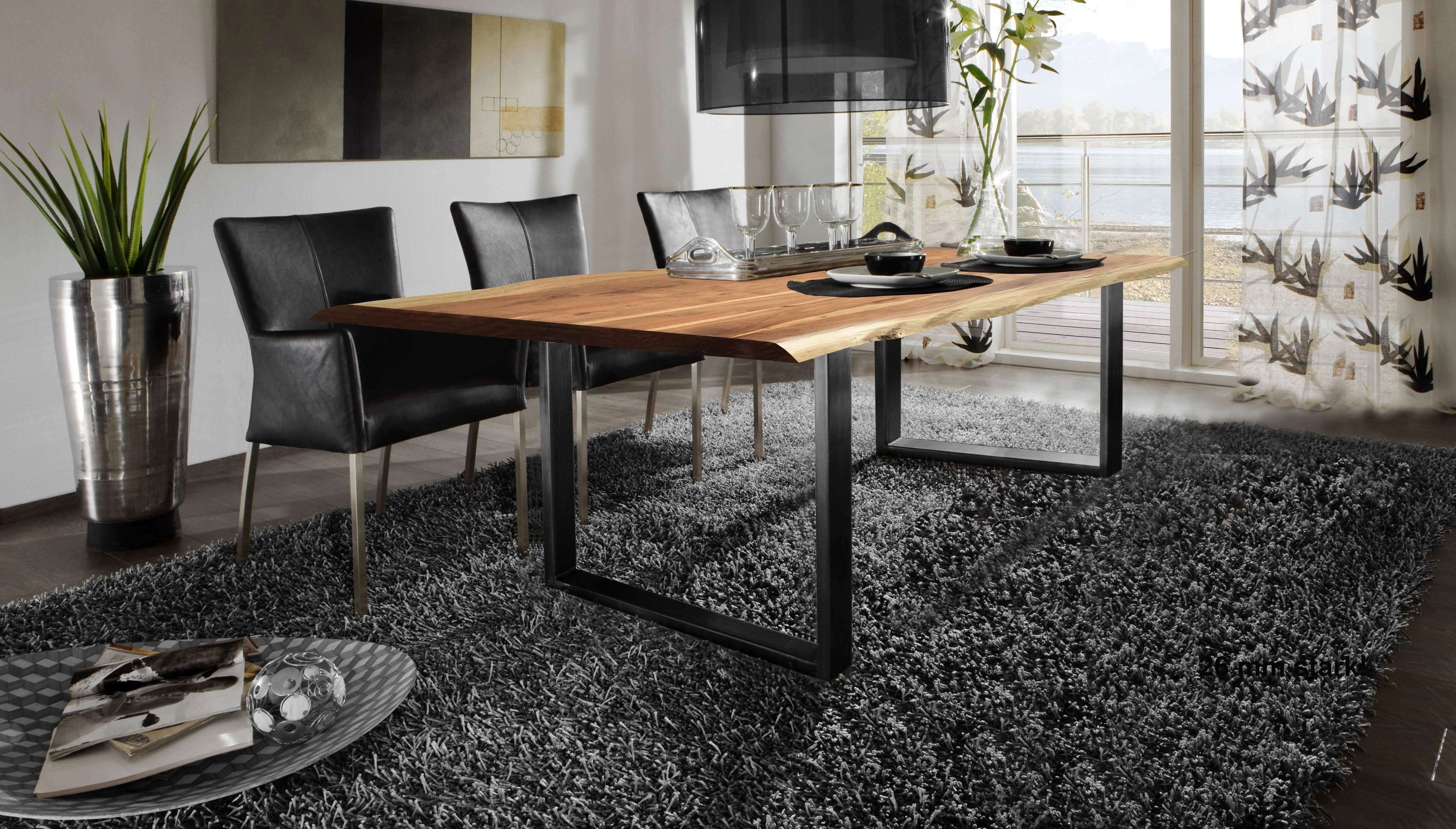 Tisch 160x85 Akazie natur Küchentisch Esstisch Speisetisch Esszimmer Wohnzimmer