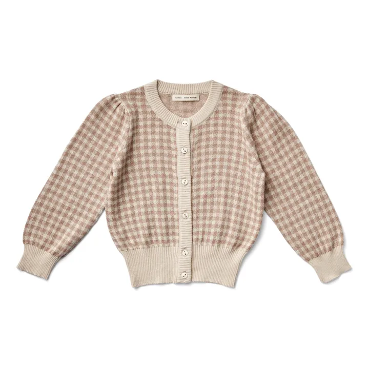 Soor Ploom Cardigan à Carreaux Rose  | Bois de rose