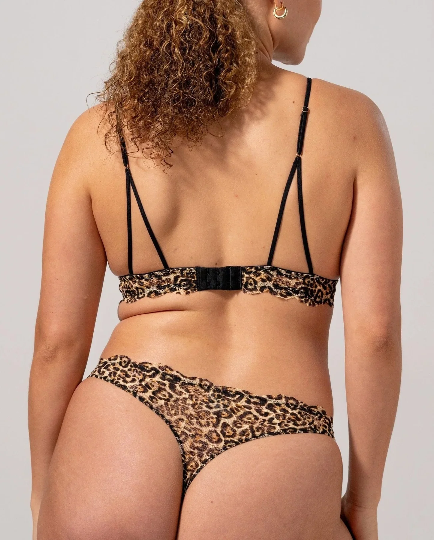 Understatement Underwear Lace Triangle Bralette leopard