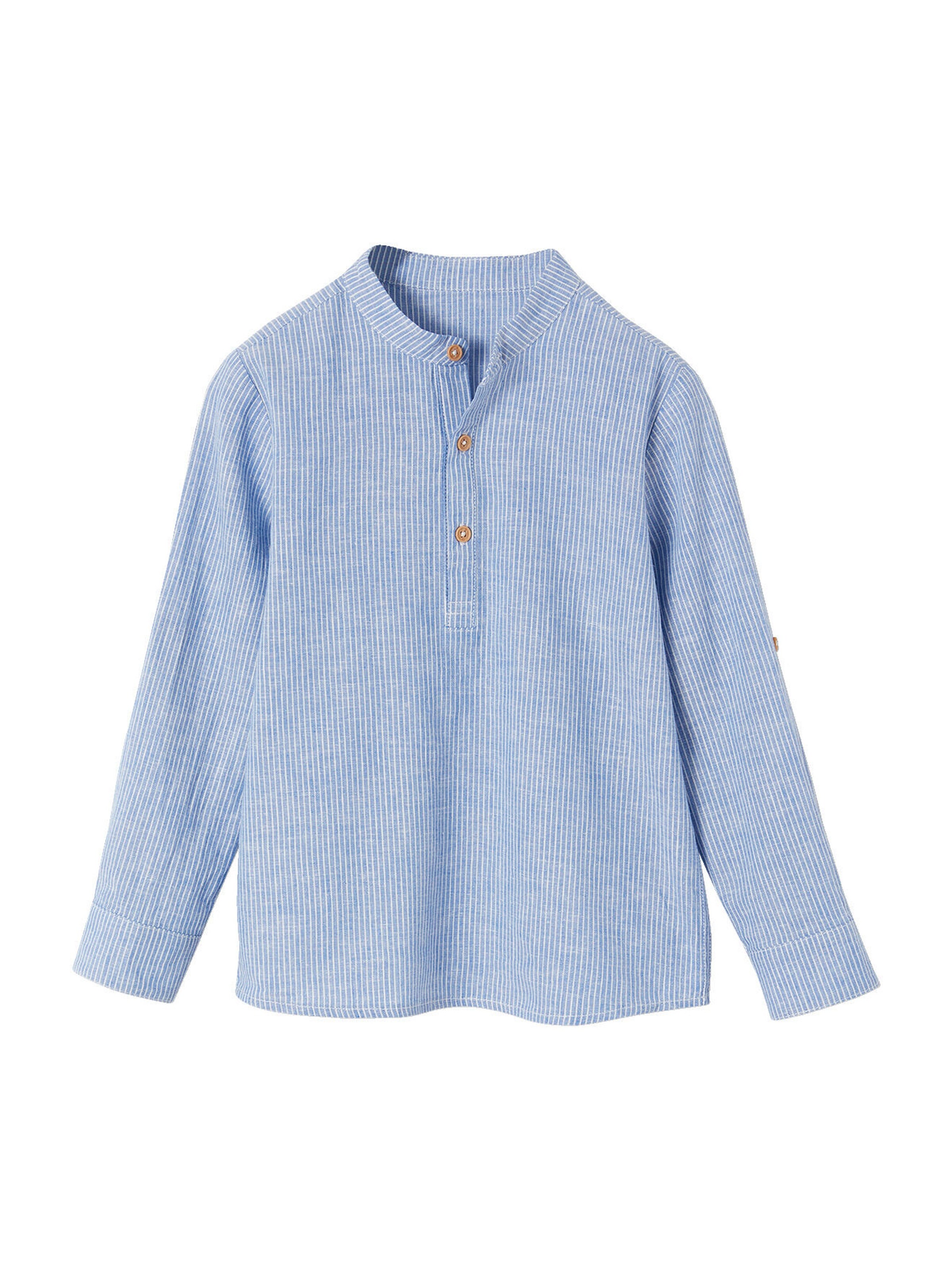 Vertbaudet Festliches Jungen-Set: Hemd & Shorts blau gestreift