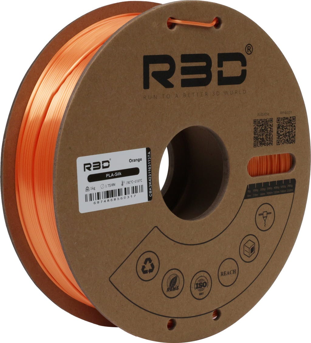R3D  PLA Silk Orange, 1.75 mm / 1000 g    PLA-Filament mit Silk-Effekt
