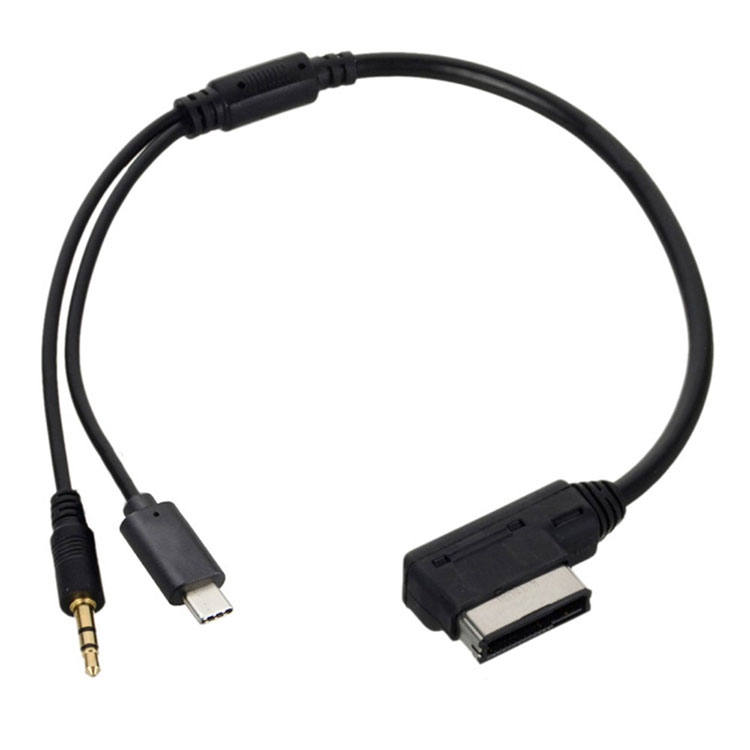 Auto KFZ AMI MDI (30cm) USB C   3.5mm AUX Schnittstelle Musik Adapter-Kabel Interface Konverter für VW / Audi