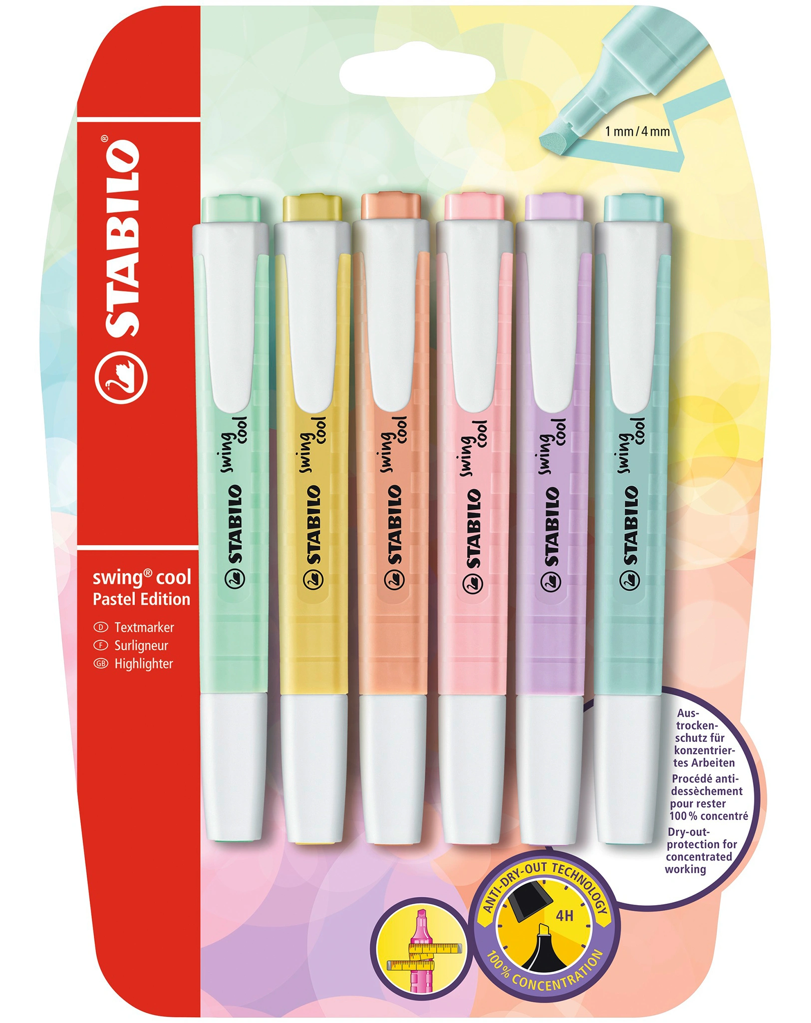 Textmarker STABILO® swing cool Pastel Edition 6er-Pack
