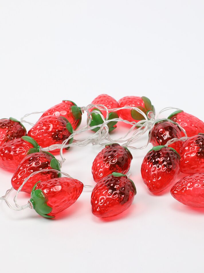 Luzes de LED em formato de morango com 15 LEDs - Vermelho