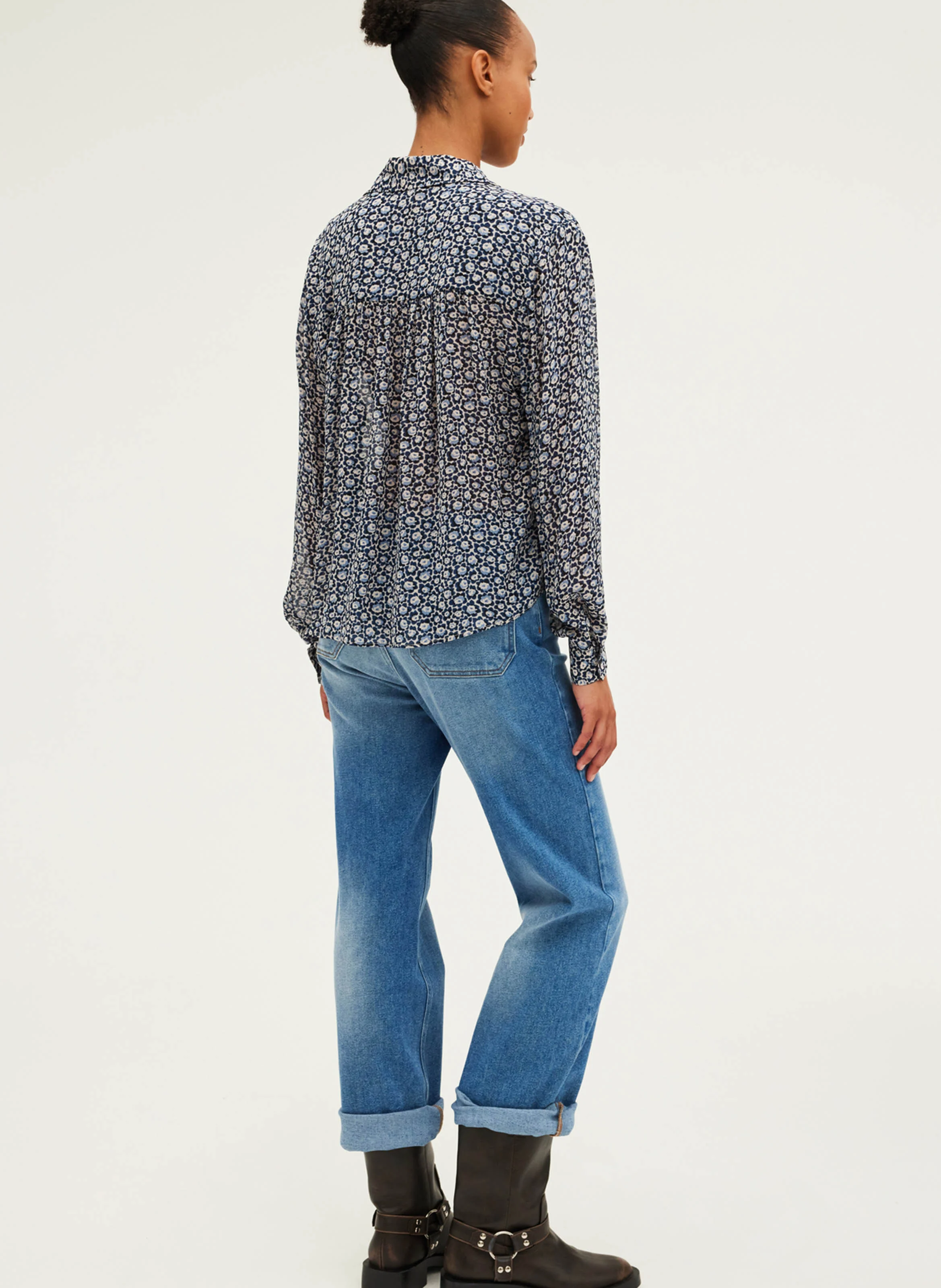BRAILLE - Chemise ample imprimée| Bleu