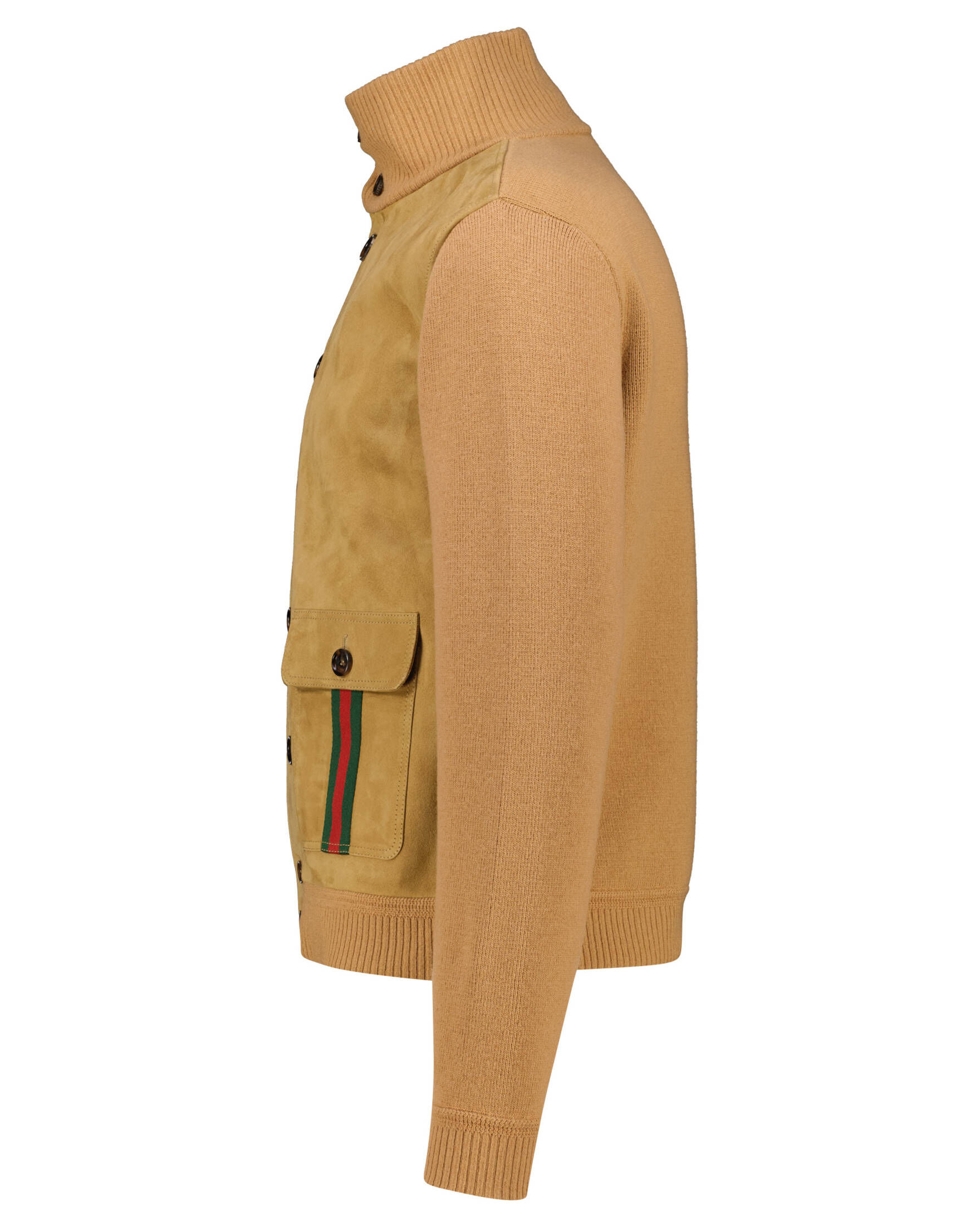 Gucci| Herren Jacke aus Schurwollstrick und Lammleder
