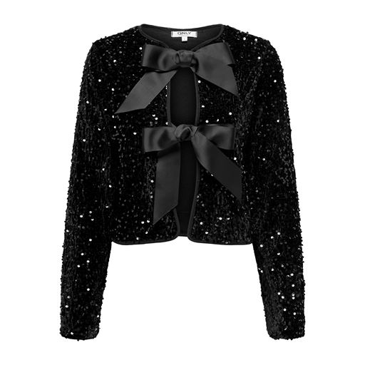 ONLY Anika Sequins Bluse, Black, XS