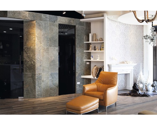 Echte steen mica schist Slate-Lite flinterdun 1,5 mm Argento 30x60 cm
