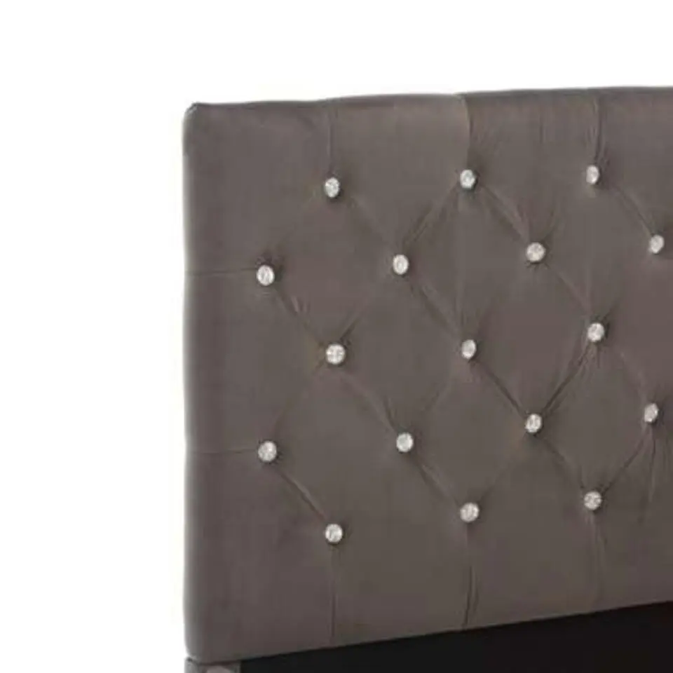 vidaXL - Bed frame met hoofdbord - Grijs - Fluweel - 140x200 cm
