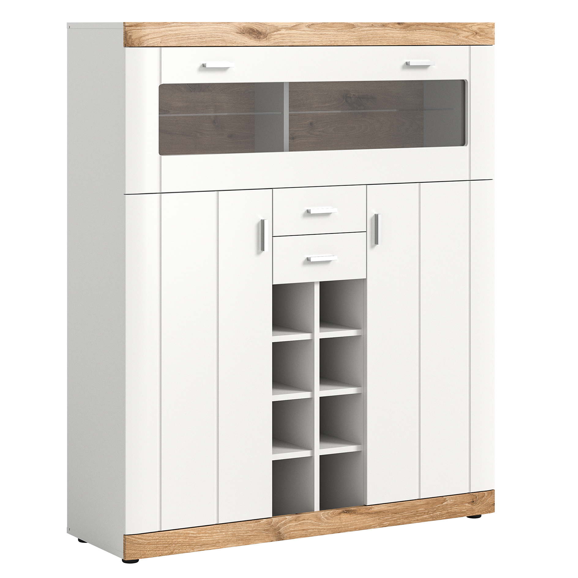 Barschrank LAREDO - weiß - Nox Oak - 117 cm