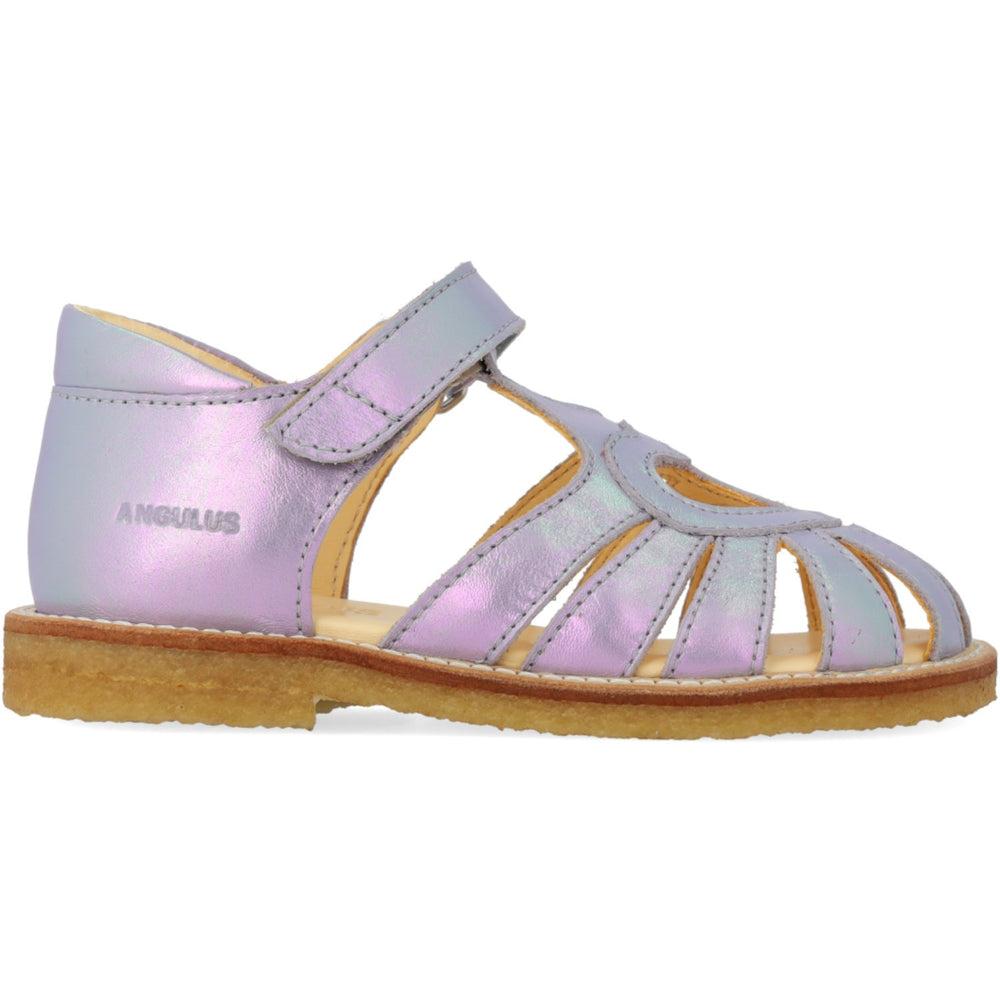 Køb Angulus Iridescent Lilac Shine Hjertesandal Med Velcrolukning