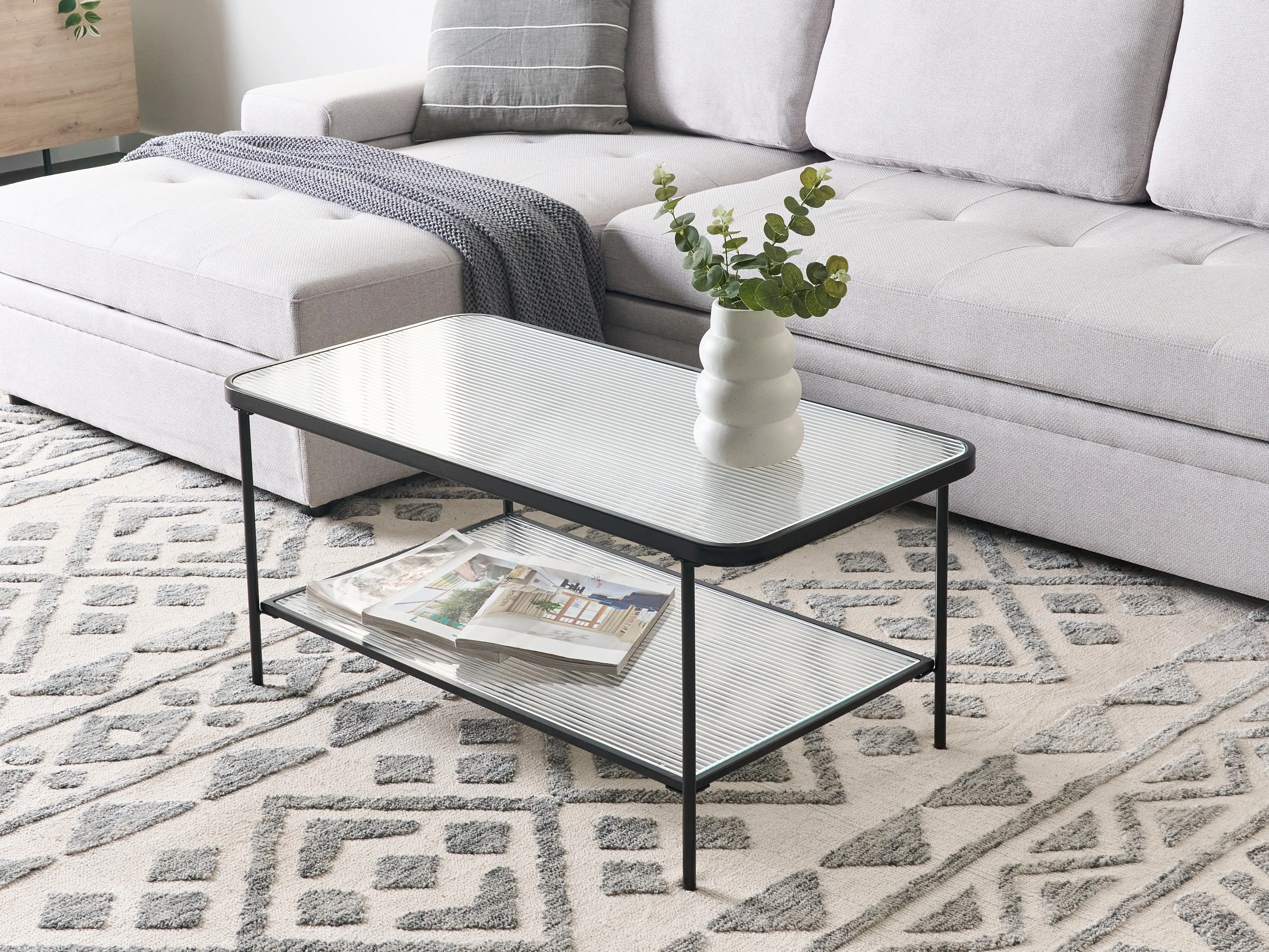 Salontafel BLAIR Veiligheidsglas Zwart