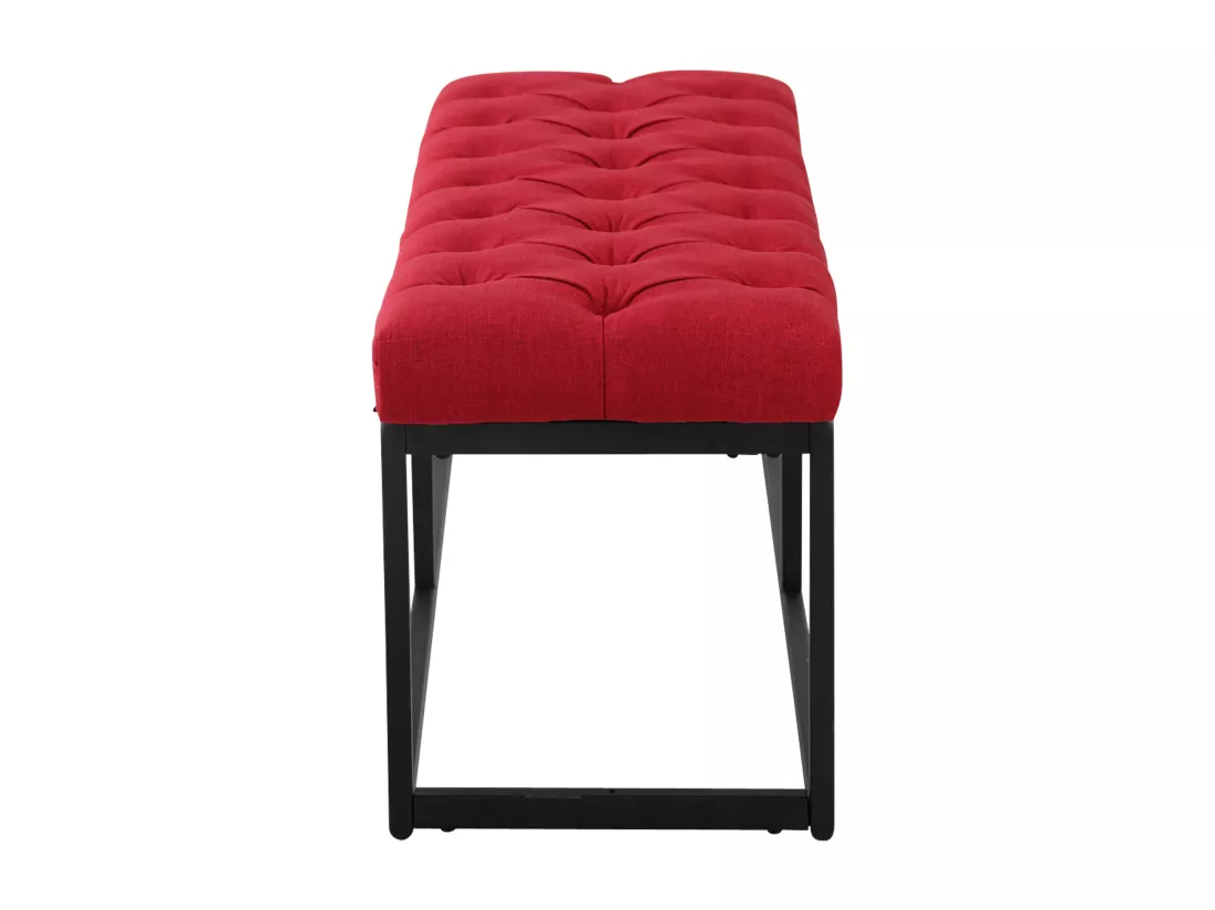 Banquette - Tissu & Métal noir mat - Rouge - Amun