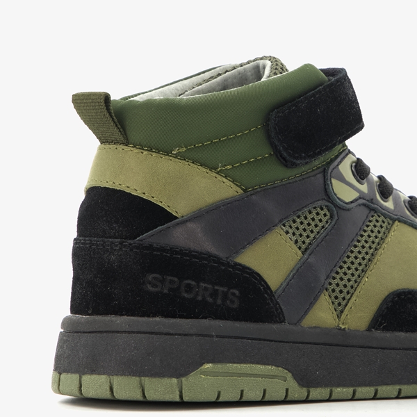 TwoDay hoge leren jongens sneakers zwart groen