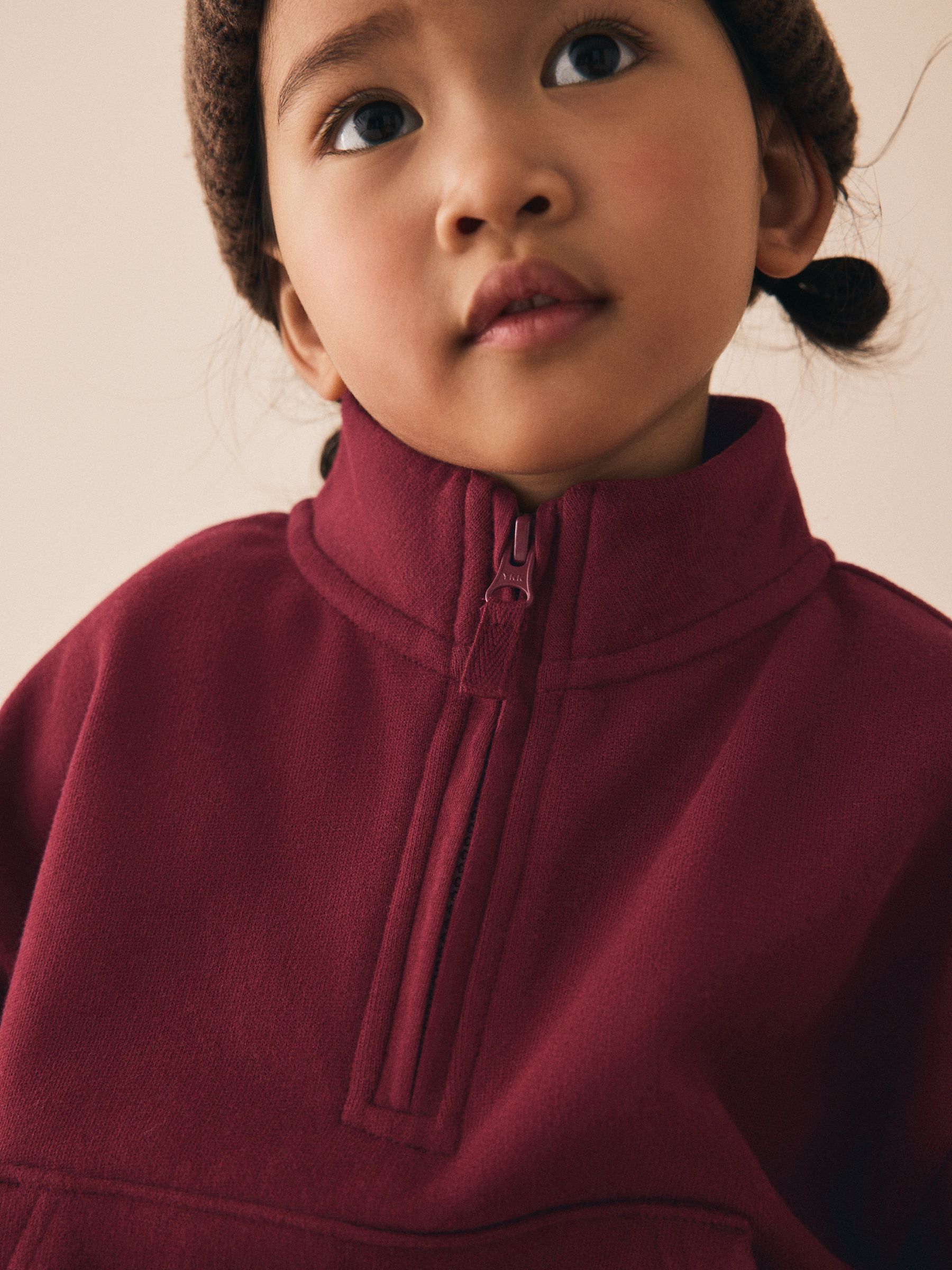 Bordeauxrood - Sweatshirt met kwartrits (3mnd -7jr)