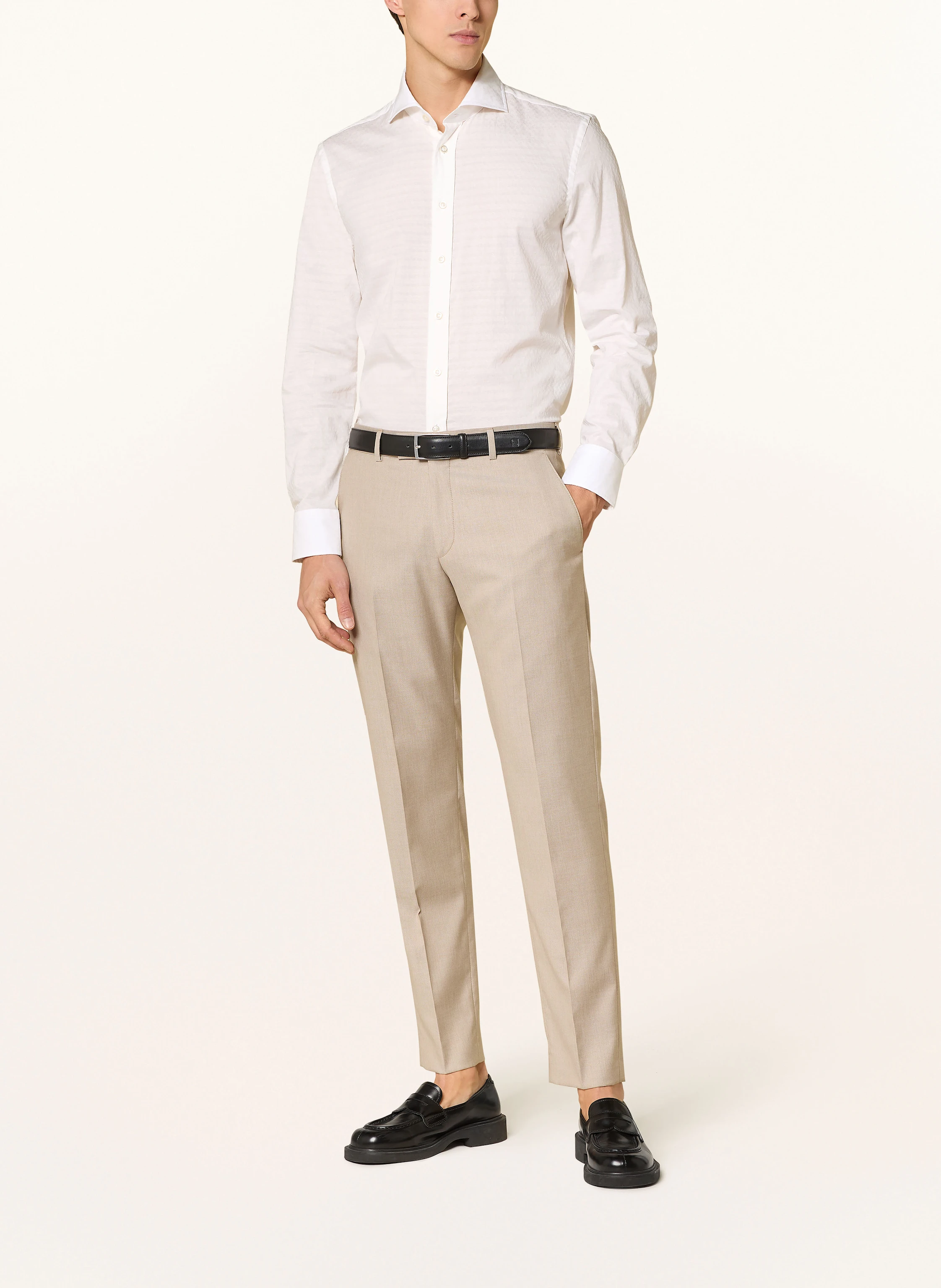 BOSS Hemd HANK Slim Fit mit Leinen