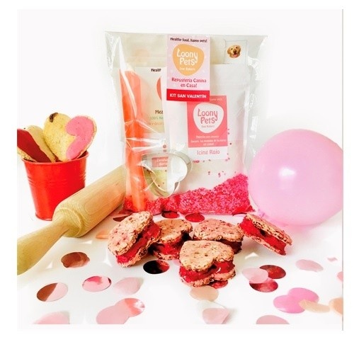 Kit de confeitaria para o Dia dos Namorados da Loonypets para cães