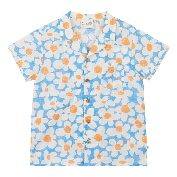 Arsène et Les Pipelettes Chemise Fared Coton Bio | Bleu ciel