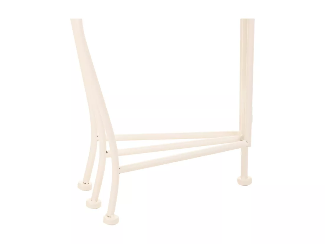 Support 3 casseroles en fer forgé blanc 29x23x65h cm
