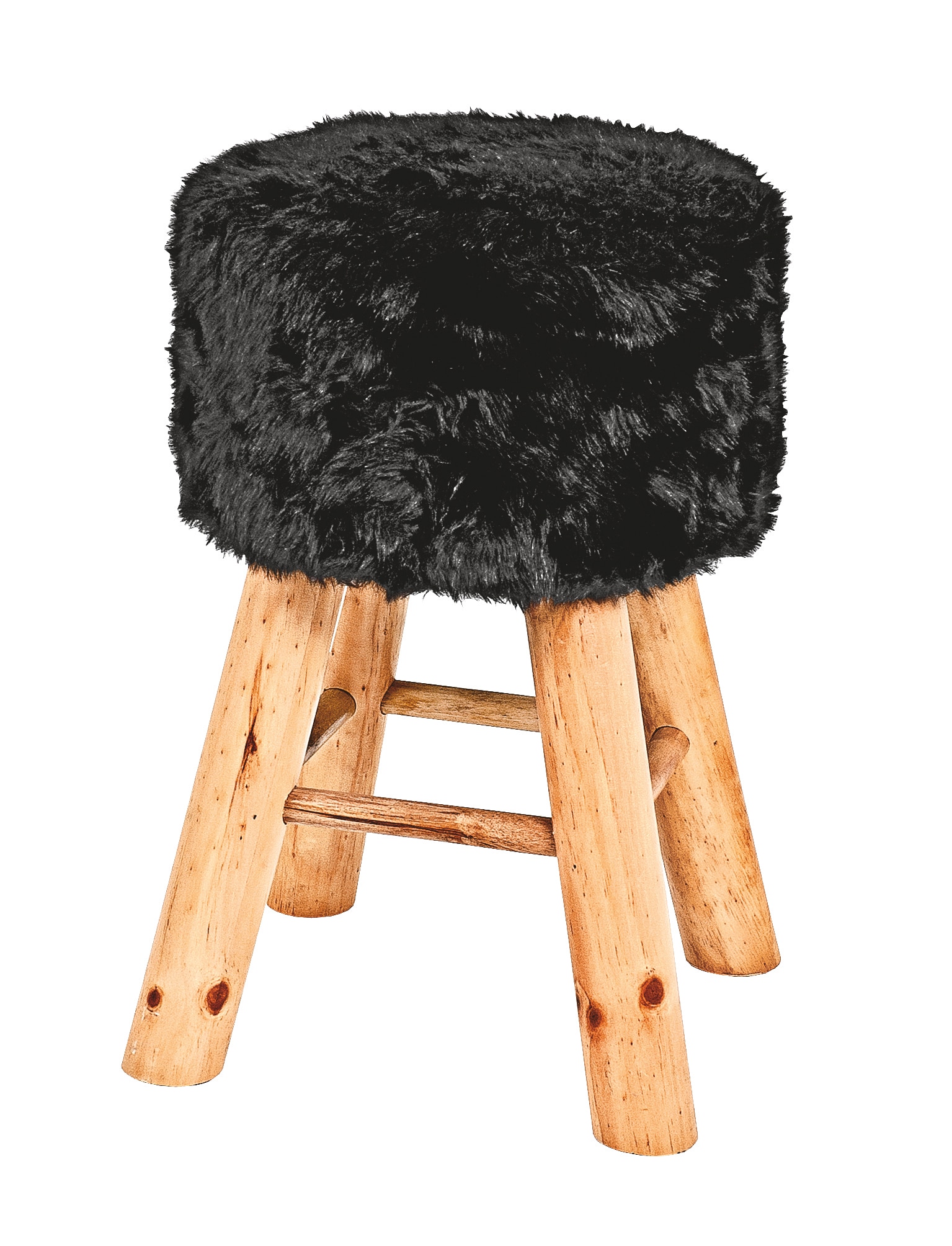 Hocker TED 2 45 x 30 cm Massiv schwarz