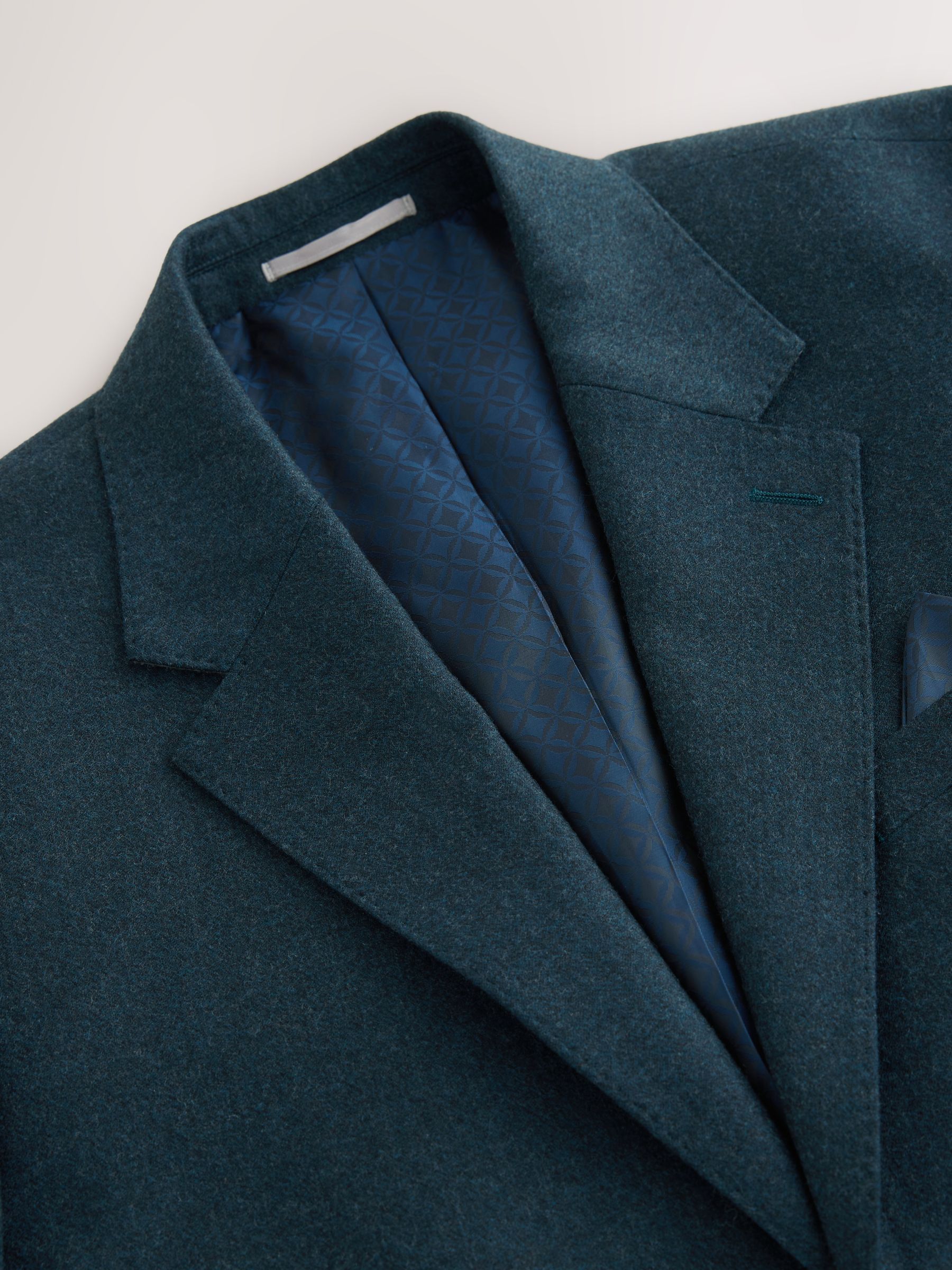 Blauwgroen - Normale Pasvorm - Signature Zignone Italian Wool Cashmere Blend Flannel Suit Jacket