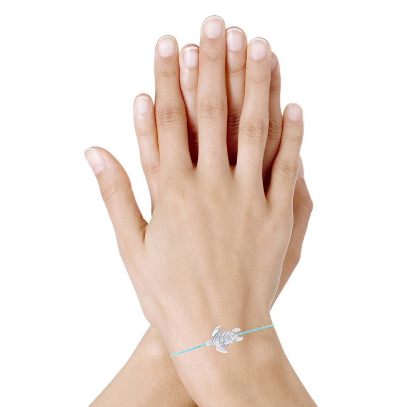 Bracelet Lien Tortue en Nacre - Turquoise