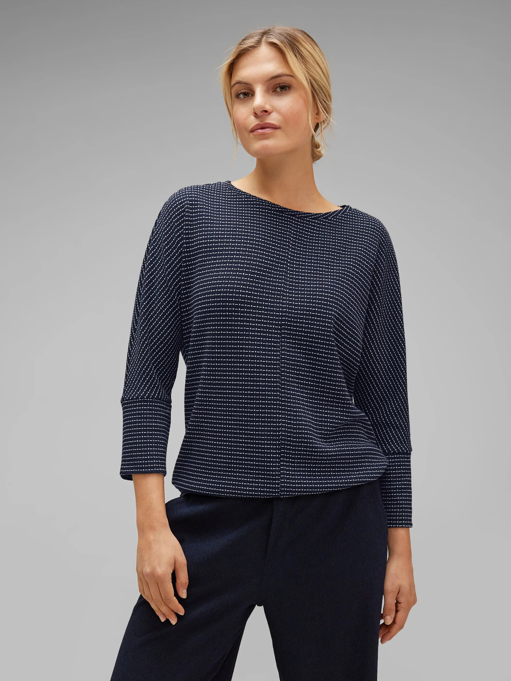 DamenStickpullover zweifarbig
