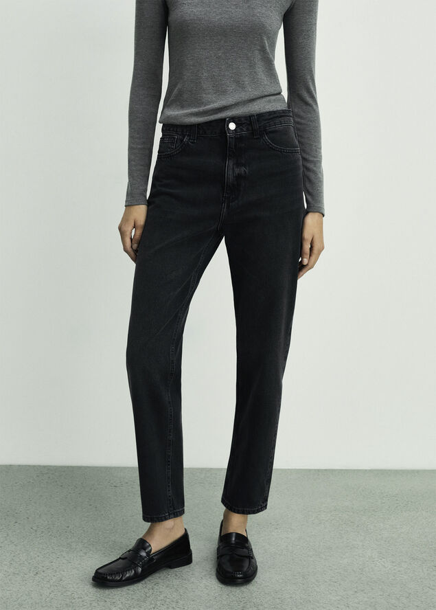 MANGO Mom2000 high-rise jeans Open grey