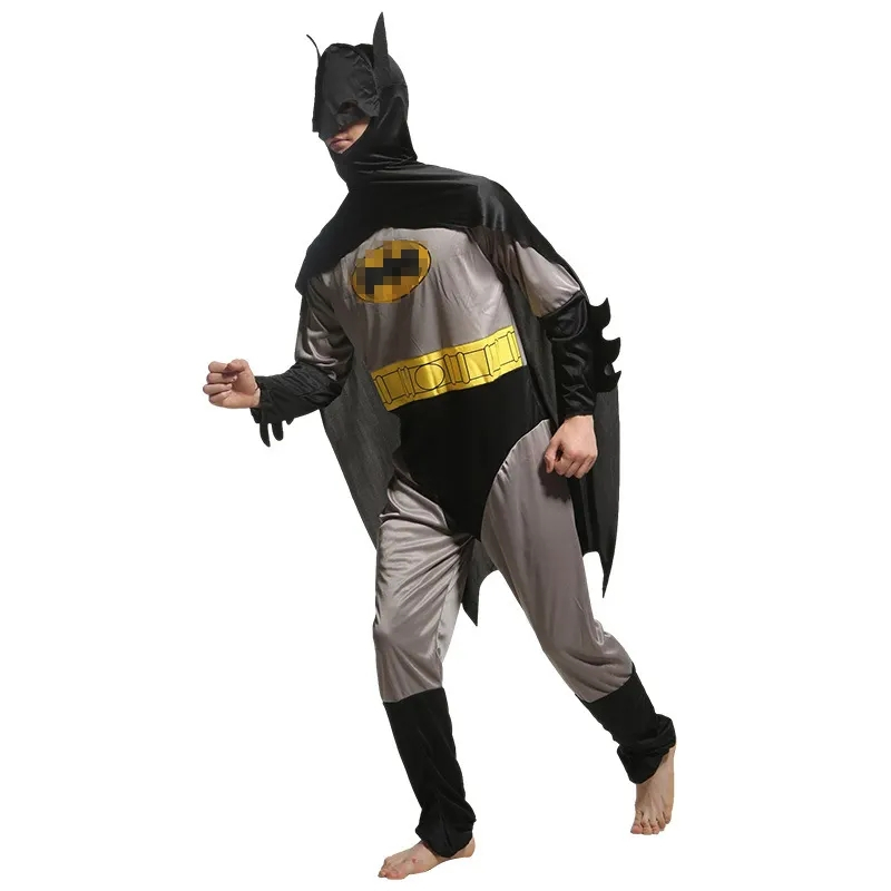 (170-190cm) Fasnachts Erwachsenen Kostüm Fledermausmann Overall Verkleidung für Motto Partys / Halloween - Schwarz