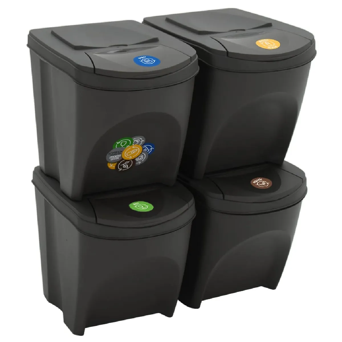 vidaXL Poubelles à ordures empilables - 100L